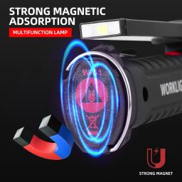Recarregável Camping Lanterna LED, Luz de trabalho com ímã e gancho, IP64 impermeável, 5 modos de iluminação, Adequado para trabalho noturno - Image 4
