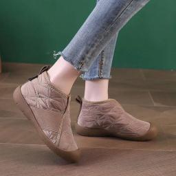Mulheres simples sapatos de algodão de pelúcia quente botas de neve das mulheres leve confortável sapatos casuais no inverno botines para mujeres - Image 3
