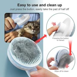 Gato Escova Pet Grooming Escova para Gatos Remover Cabelos Pet Cat Hair Remover Animais de estimação Depilação Pente Puppy Kitten Grooming Acessórios - Image 3