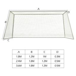 Rede de futebol portátil dobrável para crianças, rede de futebol, poste do gol, treinamento esportivo júnior, 2.4m x 1.8m, 3.6m x 1.8m - Image 4