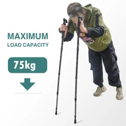 Outdoor Folding Trekking Pole, bengala portátil, caminhadas telescópica, leve, escalada de acampamento, 4 seções - Image 5