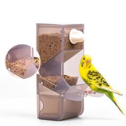 Alimentador automático do papagaio grande capacidade à prova de respingo anti-derramamento pássaro calha dispensador de alimentos para animais de estimação suprimentos do pássaro - Image 1