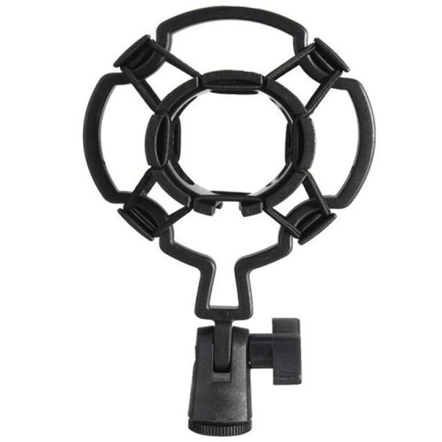 Microfone Condensador Profissional com Suporte Universal para Estúdio e Clip de Grande Diafragma - Preto