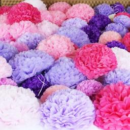 Pompons de papel para decoração de casa, adereços decorativos, bolas coloridas, festa de casamento, 4 pol, 10cm, 6 pol, 15cm, 20PCs - Image 5