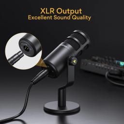 Maono Podcast Dynamic XLR Microfone PC All Metall para Broadcast Recording Streaming Gaming Funciona com Interface de Áudio Mixer Placa de Som PD100 - Image 4
