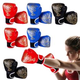 Luvas De Kickboxing De Couro PU, Luvas De Boxe Sanda Respiráveis, Treinamento De Perfuração, Sandbag - Image 1