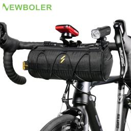 Newboler saco de bicicleta portátil guiador pannier multi-purpose à prova dwaterproof água mochila mtb estrada ciclismo quadro tubo saco elástico - Image 1