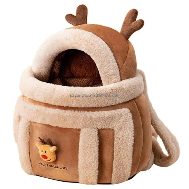 Mochila Portátil para Transporte de Animais de Estimação - Bolsa Quente e Confortável para Gatos e Cães Pequenos