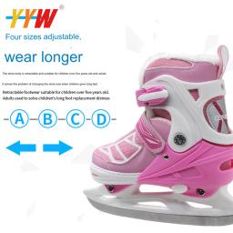 Patins de gelo ajustáveis para homens e mulheres, Sapatos de hóquei no gelo Patin, Quente para crianças, Adulto - Image 4