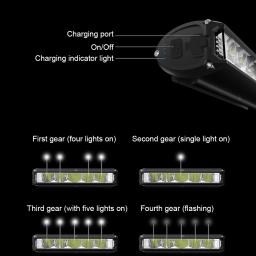 Luz de bicicleta para ciclismo segurança lanterna, telefone móvel poder de emergência, alumínio habitação, farol, 900, 1200, 1400, 2600LM - Image 6