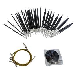 Preto 2.75mm-10mm crochê gancho conjunto de agulhas de tricô intercambiáveis portátil removível camisola circular tricô ferramentas - Image 1