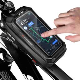 Homem selvagem impermeável bicicleta saco, tubo frontal superior, ciclismo saco, caixa do telefone, touchscreen, MTB Pack, acessórios de bicicleta, 6,6 ", novo - Image 2