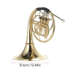 Single French Horn com Carry Case, 3 chaves, latão, laca dourada, Single-Row Split, instrumento de sopro, Cupronickel bocal, Bb - Image 5