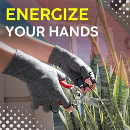 1 par de luvas de cobre para artrite, luvas de meio dedo sem dedos para mulheres, luvas de compressão para artrite, dor no túnel do carpel - Image 3