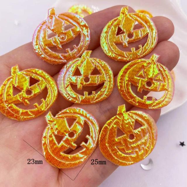 Conjunto de 100 Peças de Remendos de Abóbora Brilhantes em Relevo para Decoração de Halloween e Artesanato DIY