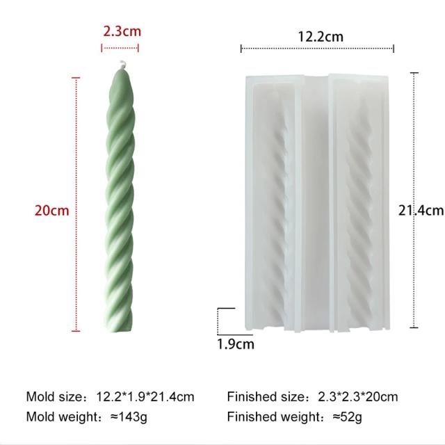 Molde de Silicone Vela Geométrica Espiral Longa 1 Peça