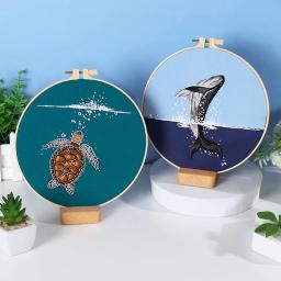 DIY Bordado Kit para Iniciantes, Cisne Baleia e Animal Ponto Cruz, Padrão impresso, Costura Arte, Pintura Artesanato, Decoração de casa - Image 4