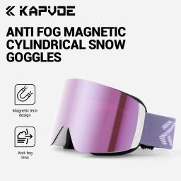 Kapvoe novo óculos de esqui fotocromáticos ao ar livre magnético anti-nevoeiro óculos de esqui esportes de inverno uv400 esqui snowboard das mulheres dos homens neve - Image 1