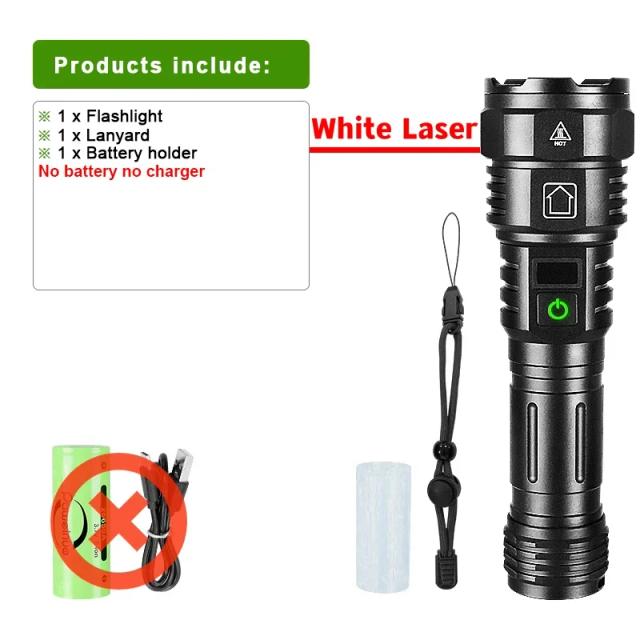 Lanterna LED Laser 800W 2500m Liga de Alumínio Recarregável IPX6