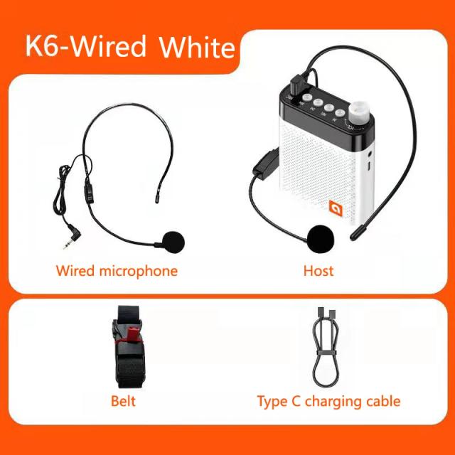 Relógio Sem Fio com Megafone: Amplificador de Voz Portátil para Professores e Guias, Microfone com Alto-Falante de 5W e Suporte para Cartão TF e Conexão USB