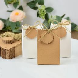 50/10 pçs saco de presente de papel kraft com corda de cânhamo perfeito para festa casamentos aniversário feriado doces armazenamento de biscoitos embalagens de jóias - Image 2