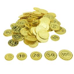 Moedas De Ouro De Piratas De Plástico, Adereços De Jogo Falso, Acessórios Engraçados De Cosplay, Tesouro De Natal, Jogando Brinquedos Para Crianças, 100Pcs - Image 2