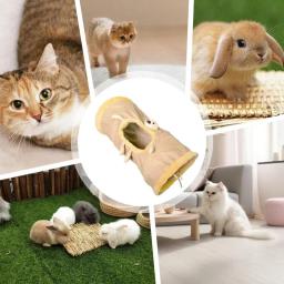 Cama interior dobrável com túnel Tubo de pelúcia Caverna macia do gato Brinquedos multifuncionais para gatos Jogo de estimação elegante - Image 4