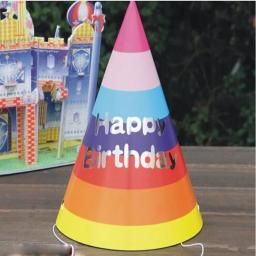 Conjunto de 10 chapéus de cone listrados e coloridos para festa de aniversário infantil, decoração de festa - Image 2