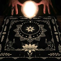 Toalha De Mesa De Tarô Com Seu Poder, Em Forma De Serpente, Estampa Floral e Vegetal, Toalha De Mesa Astrologia, Decoração De Altar, 1Pc - Image 1