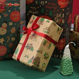 Papel De Embrulho De Presente De Natal, Embalagem De Buquê De Flor, Papel Kraft, Artesanato De DIY, Decoração De Embalagem De Festa De Ano Novo - Image 4