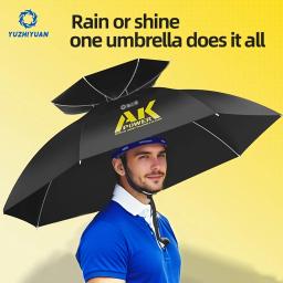 Chapéu guarda-chuva dobrável ajustável, boné de chuva solar, proteção UV UPF 50+, guarda-chuvas grandes mãos livres, chapéu à prova d'água para pesca - Image 1
