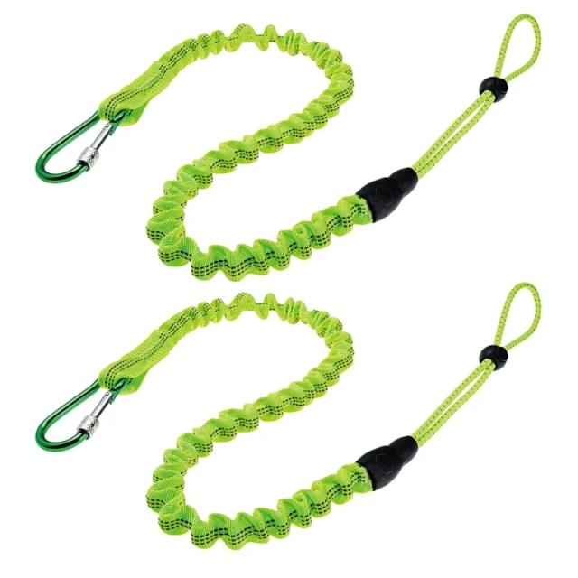 Cordão de Ferramentas Portátil com Mosquetão, Corda de Segurança de Nylon para Escalada e Trabalho Aéreo - 2 Peças
