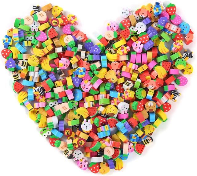 Conjunto de 50 Borrachas de Animais e Espaço para Sala de Aula - Mini Pets, Prêmios, Favores de Festa e Presentes de Carnaval