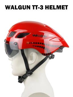 Capacete TT Aero Bike com Lente Óculos, Capacetes Leves Respiráveis de Bicicleta, Acessórios Ciclismo, Ajuste 57-61cm - Image 5