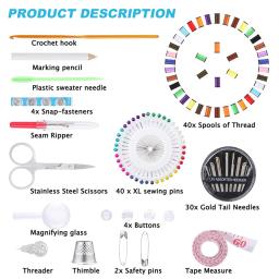 Kits de costura diy multi-função caixa de costura conjunto para mão acolchoado costura linha de bordado acessórios de costura kits de costura - Image 3