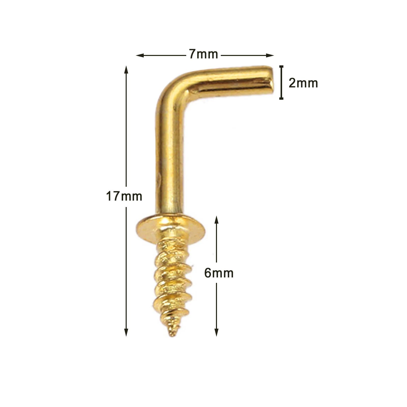 Latão Banhado Ganchos para Fixação de Móveis, Fastener Tool, Dresser Cup, L-Shaped Parafuso, Hanging Hangers, DIY, Casa, 20 Pcs, 1/2 ", 5/8" - Image 1