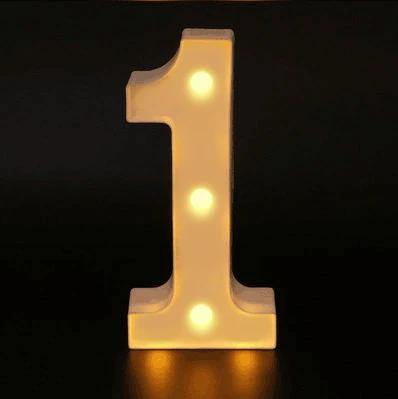 Letras decorativas do alfabeto Luzes LED, lâmpada luminosa, luz noturna da bateria, festa, casamento, decoração do quarto - Image 1
