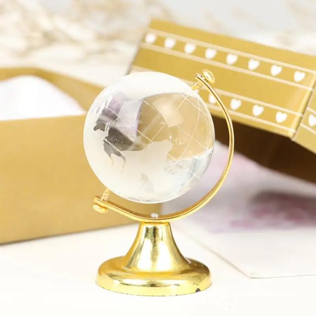 Esfera de Cristal Artificial Globo da Terra para Decoração de Escritório e Casa, Ornamentação Educativa Elegante e Prática