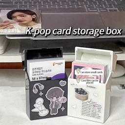 Caixa De Armazenamento De Cartão Transparente, Kpop Idol Photo Frame Holder, Photocard Colete Organizador, Suprimentos de mesa portátil - Image 3