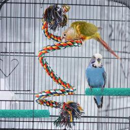 Papagaio Pássaro Em Pé Brinquedo Corda De Algodão Brinquedo Colorido, Mastigar Poleiros, Barra de Suporte para Pássaro, Acessórios para Gaiola, Pet Supplies - Image 5