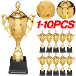 Troféu Plástico Dourado com Tampa Vencedores, Troféu para Vencedor, Crianças e Adultos, Basquete e Futebol, 8.5" - Image 1