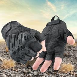 Luvas táticas sem dedos esporte airsoft combate paintball tiro caça condução caminhadas bicicleta antiderrapante meio dedo das mulheres dos homens - Image 5
