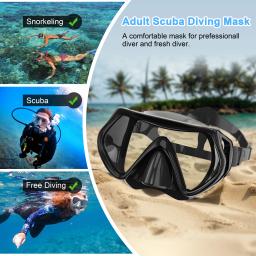 Máscara profissional de snorkel de silicone Scuba Snorkel Óculos de natação para adultos Óculos de natação anti-nevoeiro - Image 5