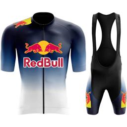 Redbull conjunto camisa de ciclismo da bicicleta dos homens roupas ciclismo verão manga curta mtb terno da bicicleta roupas ropa ciclismo hombre - Image 6