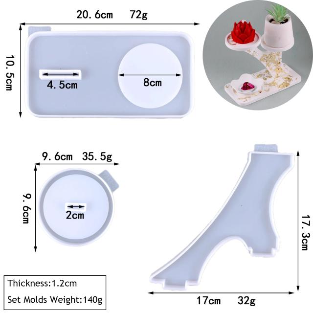 Molde de Silicone Criativo para Gesso: Ideal para Castiçais, DIY em Concreto, Resina Epóxi e Suportes de Joias Artesanais