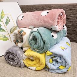 Cobertor de flanela macia, Quente e confortável, Lençol Pet, Esteira dos desenhos animados, Gato bonito e cachorro dormindo cobertor, Pet Shop, Inverno - Image 1