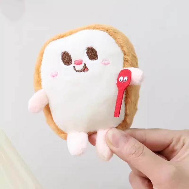Pingente de chaveiro em forma de cachorro-quente e batatas fritas para meninas, brinquedos pelúcia e decoração de bolsa divertida