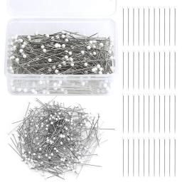 Kraball 300/400 pçs alfinetes de costura pinos retos para tecido perolado bola cabeça quilting pinos para costureira jóias decoração diy - Image 1