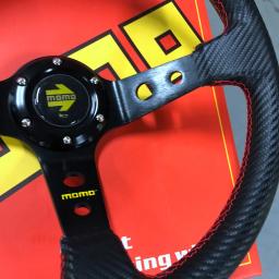 Universal drift 350mm momo corrida volante rally carro de couro carbono jdm volante volantes para vw honda toyota bmw - Image 3