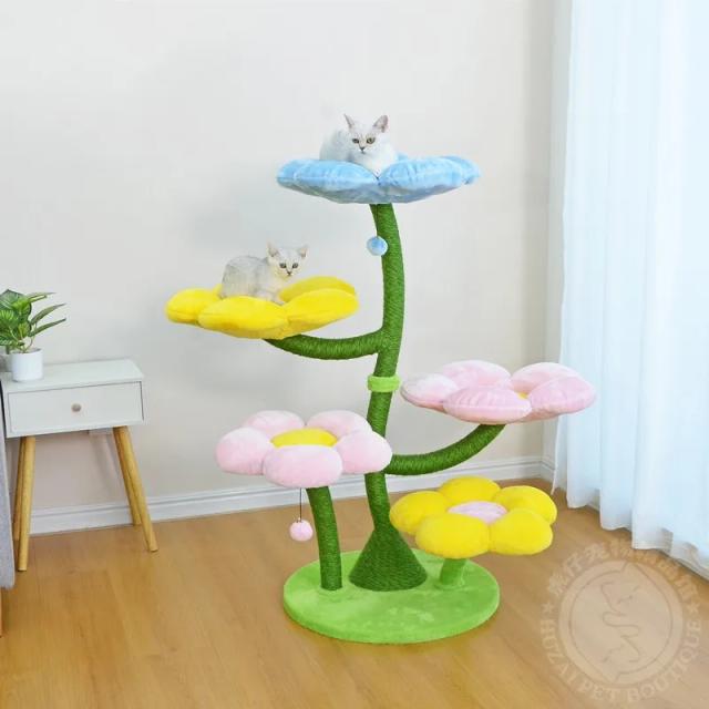 Gato Escalada Quadro com Sisal Arranhando Post, Prateleira Do Ninho Do Gato, Brinquedo Pet, Post Flor De Tigre
